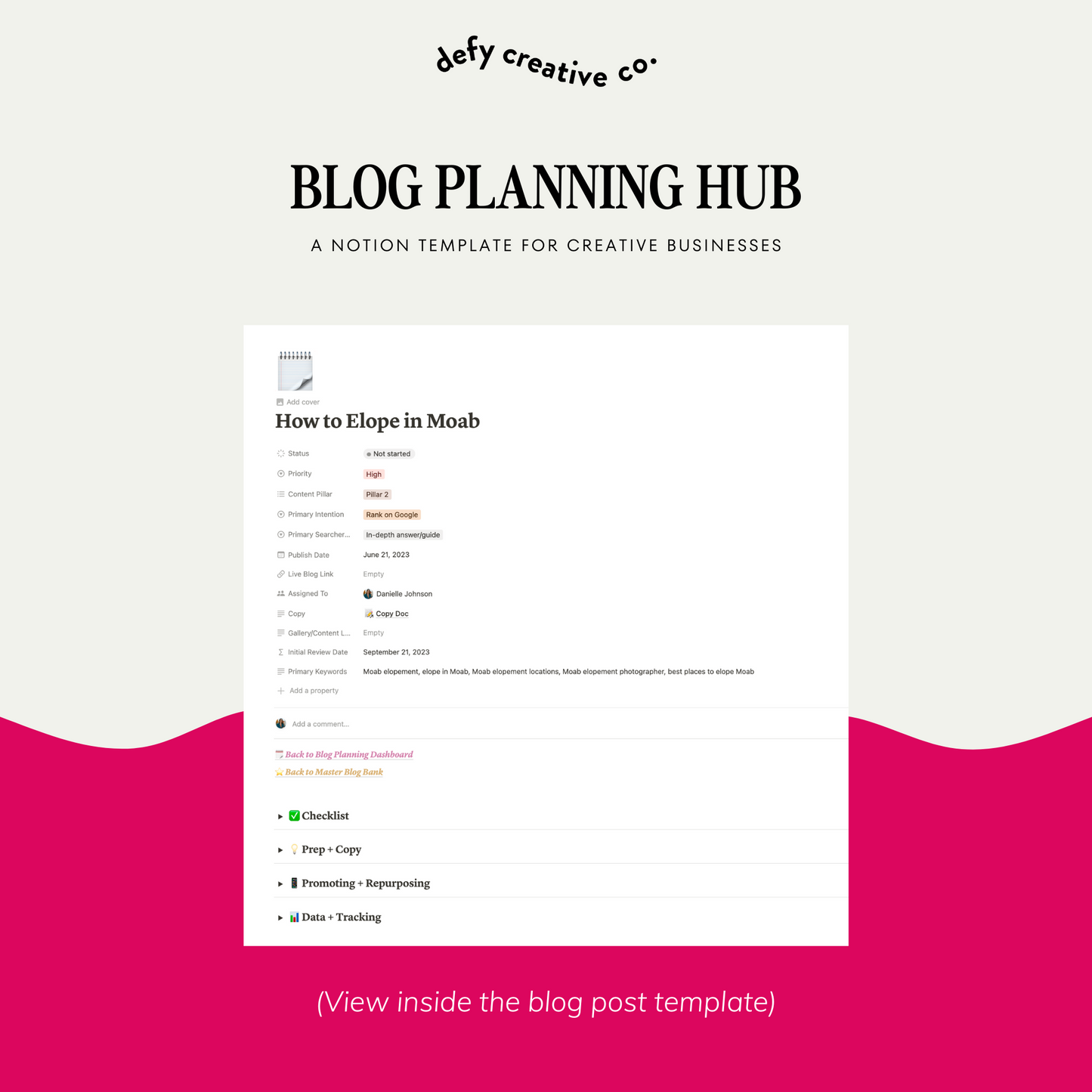 The Blog Planning Hub: Notion Template