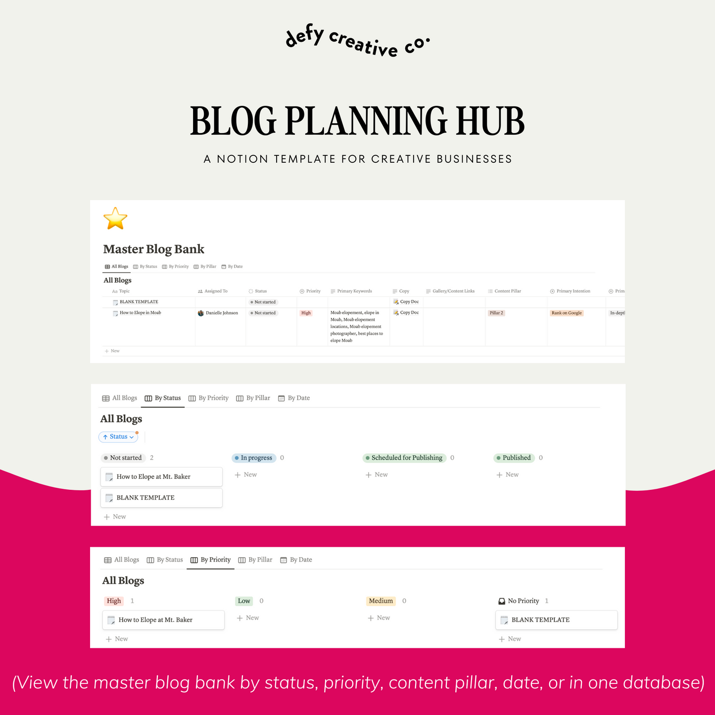 The Blog Planning Hub: Notion Template