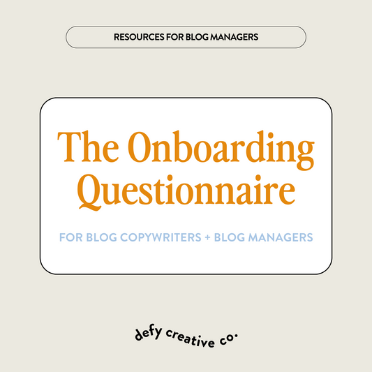 Onboarding Questionnaire for Blog Managers